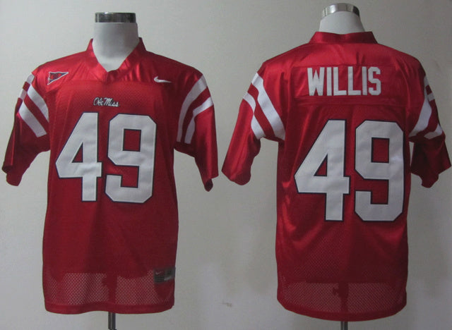 Patrick Willis 49 Red College Football Jersey football jersey product view 1
