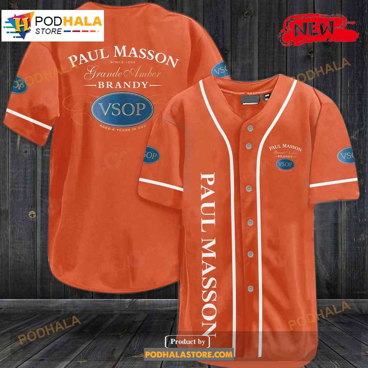Paul Masson Brandy All Over Print Unisex Baseball Jersey baseball jersey product view 1