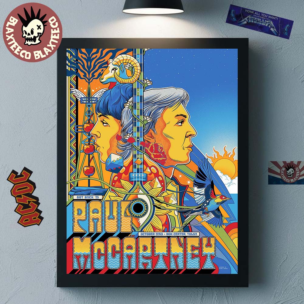 Paul McCartney Bok Center Tulsa 2025 Venue Poster On October 22 2025 Got Back Tour 2025 Home Decor Poster Canvas - T-Shirt, Sweatshirt, Hoodie