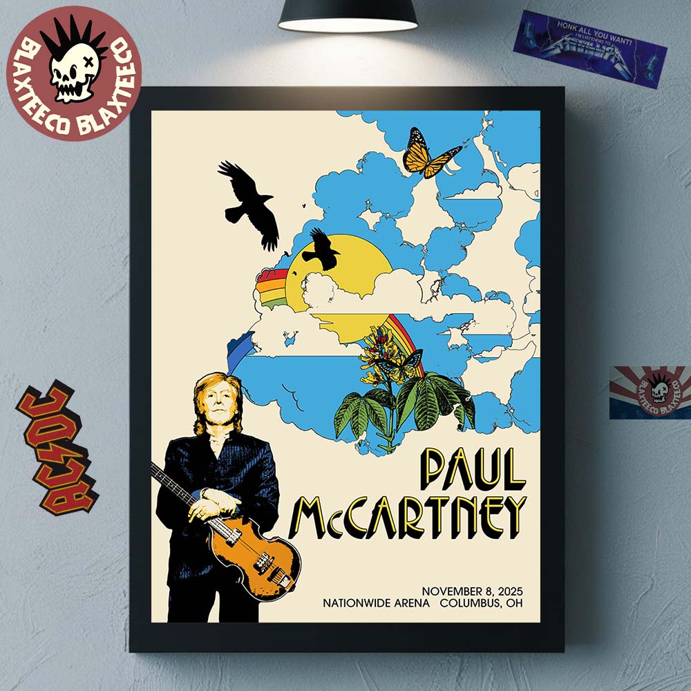 Paul McCartney Columbus Ohio 2025 Got Back Tour Event Poster At Nationwide Arena On November 8 2025 Home Decor Poster Canvas - T-Shirt, Sweatshirt, Hoodie