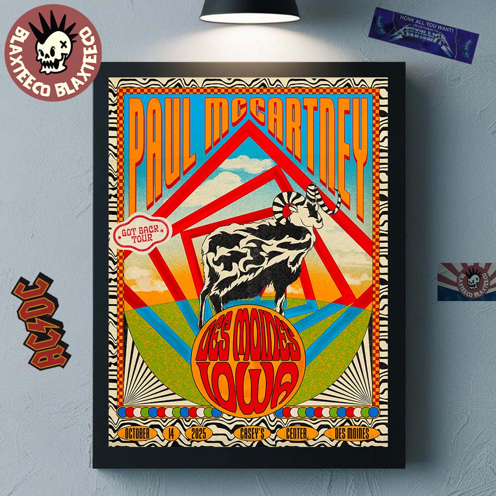Paul McCartney Got Back 2025 Des Moines Iowa Event Poster At Caseys Center On October 14 2025 Home Decor Poster Canvas - T-Shirt, Sweatshirt, Hoodie