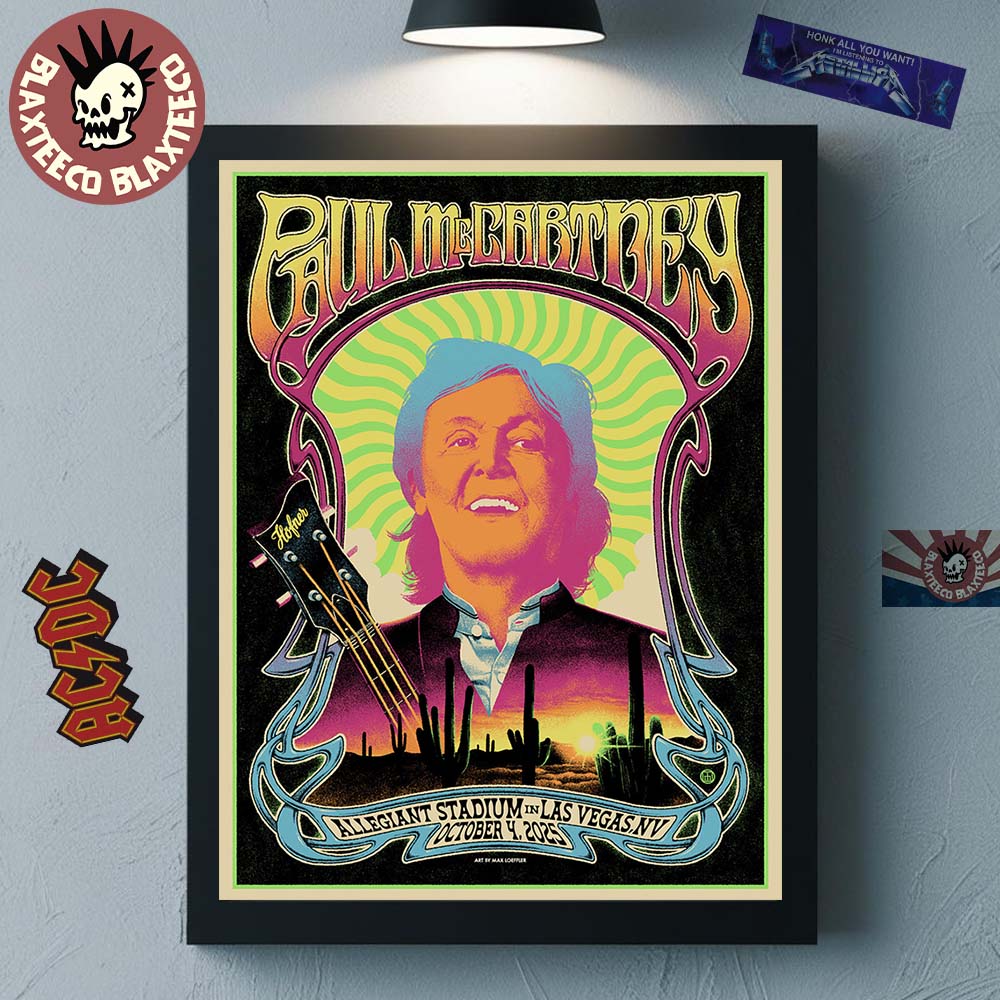 Paul McCartney Got Back 2025 Las Vegas Event Poster At Allegiant Stadium On October 4 2025 Home Decor Poster Canvas - T-Shirt, Sweatshirt, Hoodie