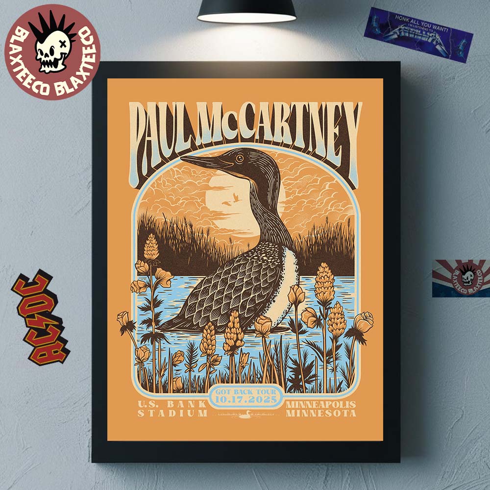 Paul McCartney Minneapolis Minnesota 2025 Gig Poster At US Bank Stadium On October 17 2025 Common Loon Art Home Decor Poster Canvas - T-Shirt, Sweatshirt, Hoodie
