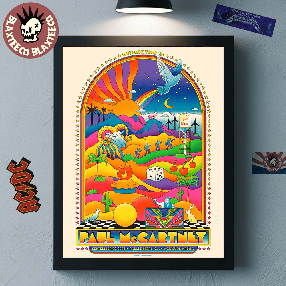 Paul McCartney Palm Desert California 2025 Event Poster At Acrisure Arena On September 29 2025 Got Back Tour 25 Home Decor Poster Canvas - T-Shirt, Sweatshirt, Hoodie