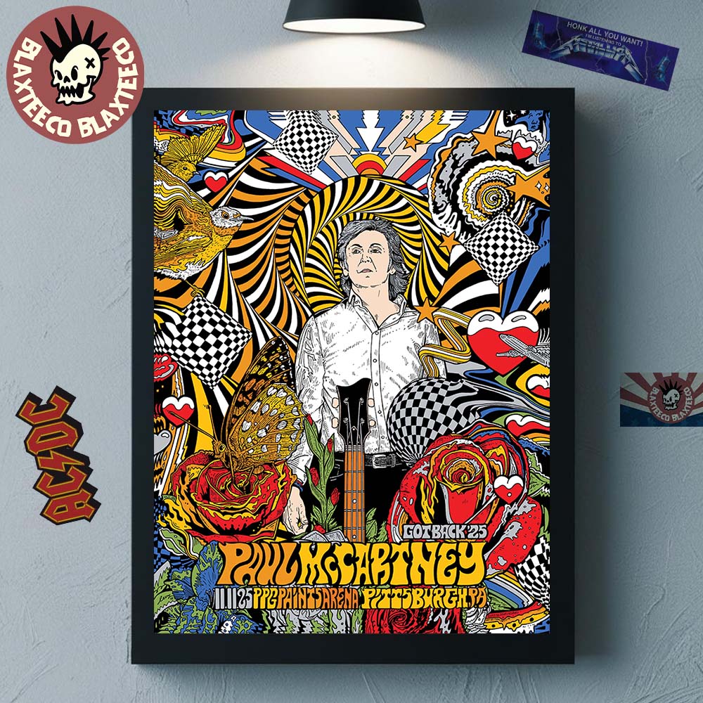 Paul McCartney Pittsburgh Pennsylvania 2025 Got Back Tour Event Poster At PPG Paints Arena On November 11 2025 Home Decor Poster Canvas - T-Shirt, Sweatshirt, Hoodie