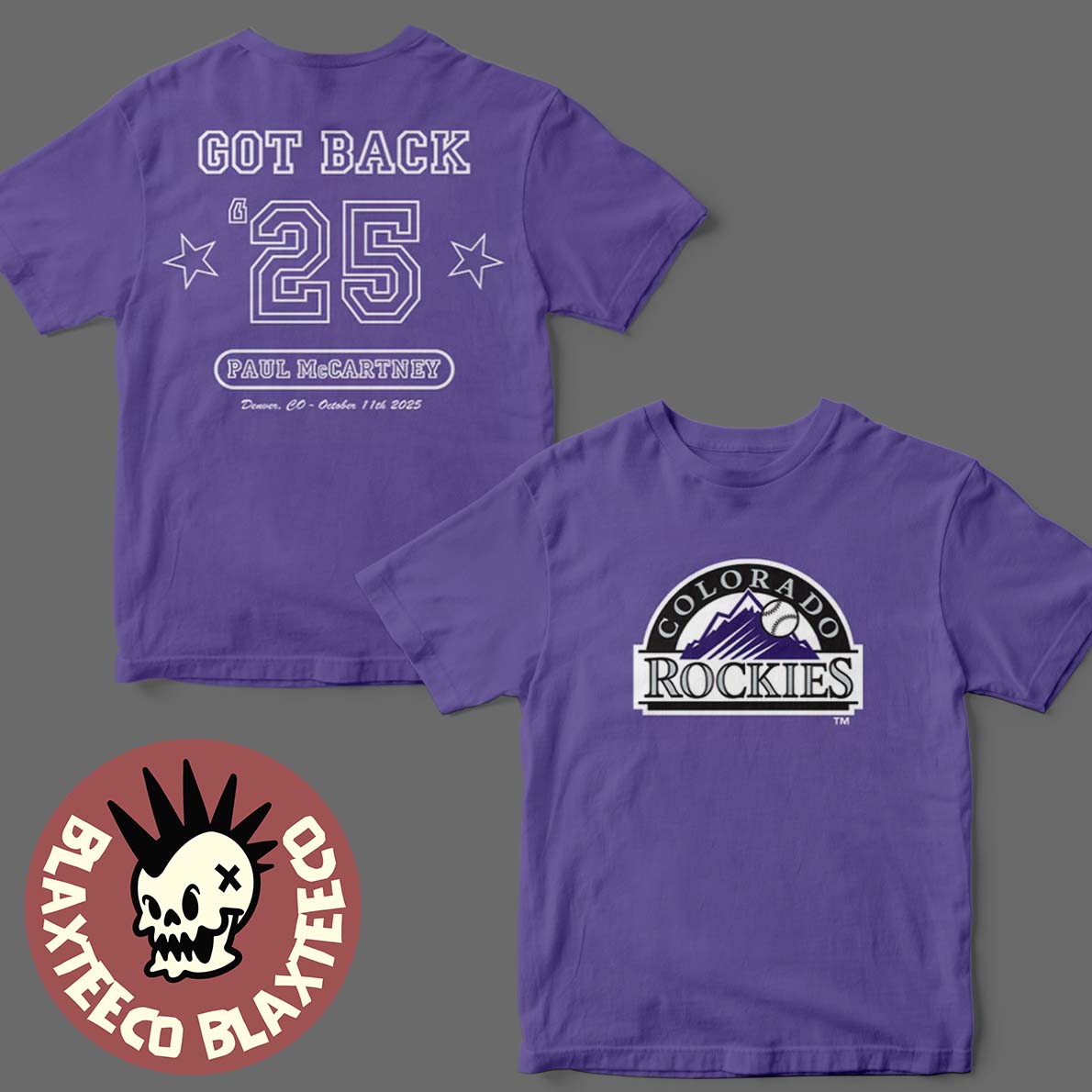 Paul McCartney x Colorado Rockies Got Back 2025 Denver Colorado On October 11 2025 Purple T-Shirt - T-Shirt, Sweatshirt, Hoodie