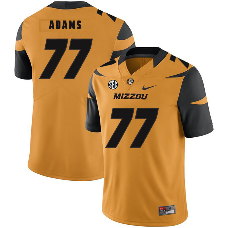 Paul Adams 77 Gold College Football Jersey football jersey product view 1