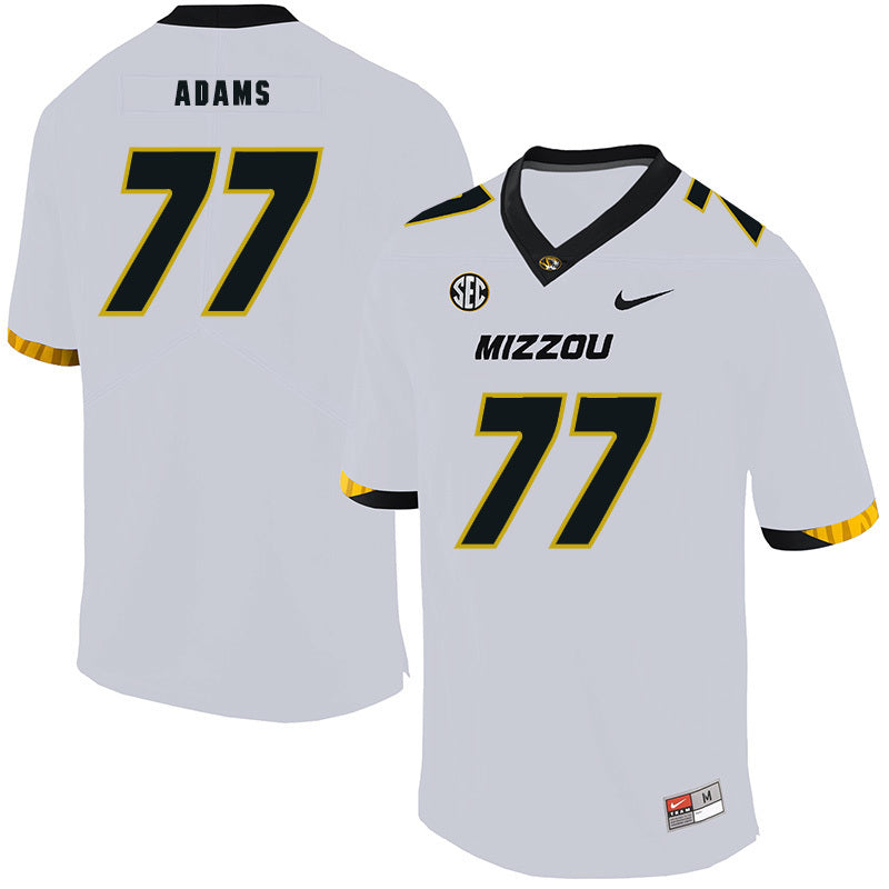Paul Adams 77 White College Football Jersey football jersey product view 1