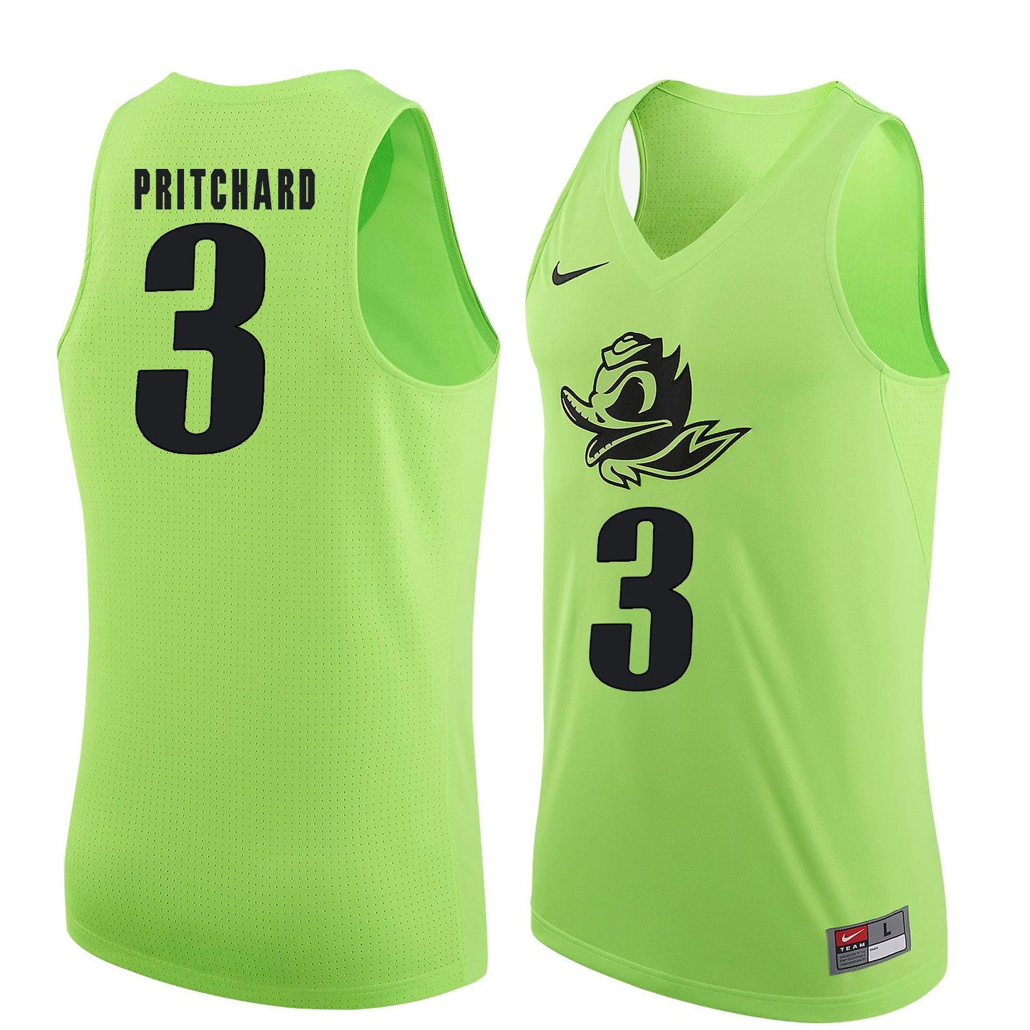 Payton Pritchard 3 Neon Green College Football Jersey football jersey product view 1