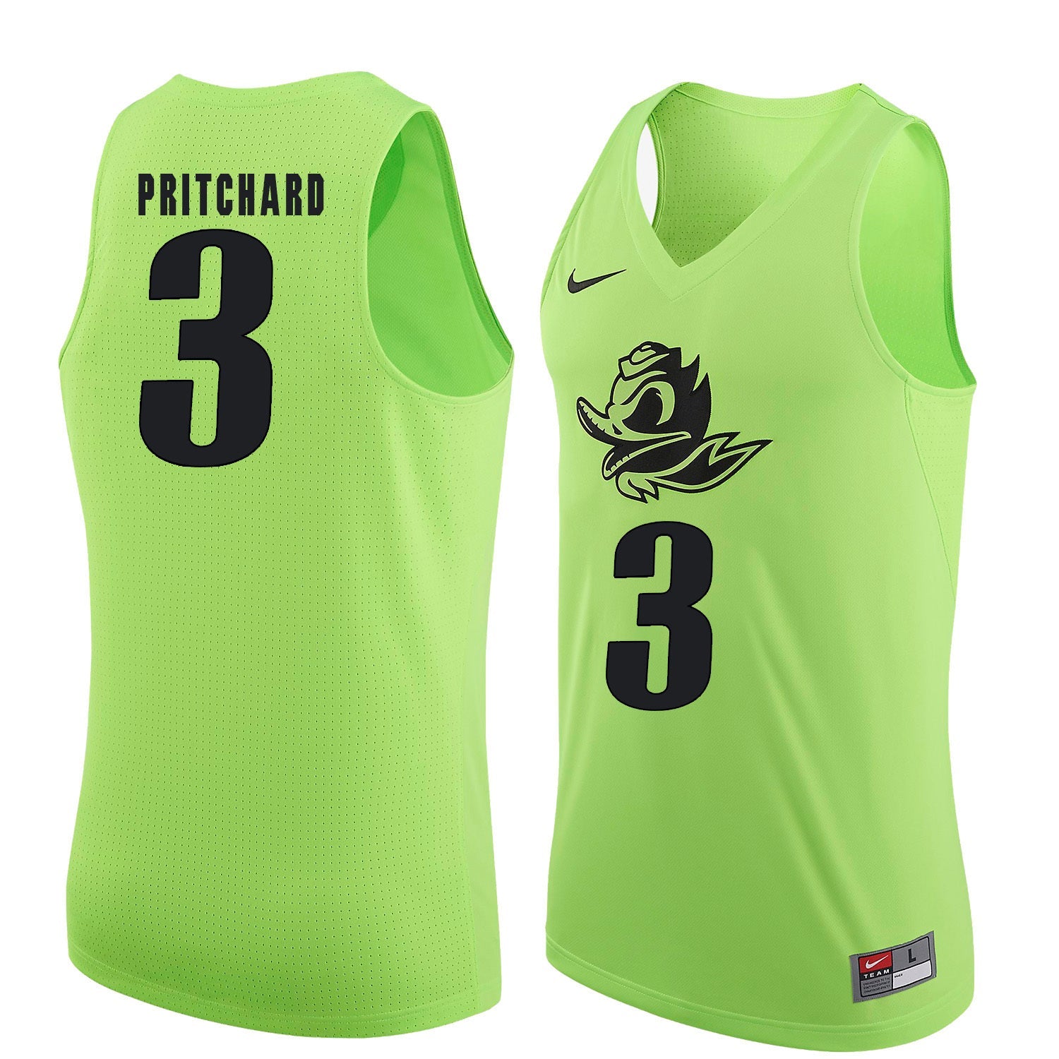 Payton Pritchard 3 Neon Green College Football Jersey football jersey product view 1
