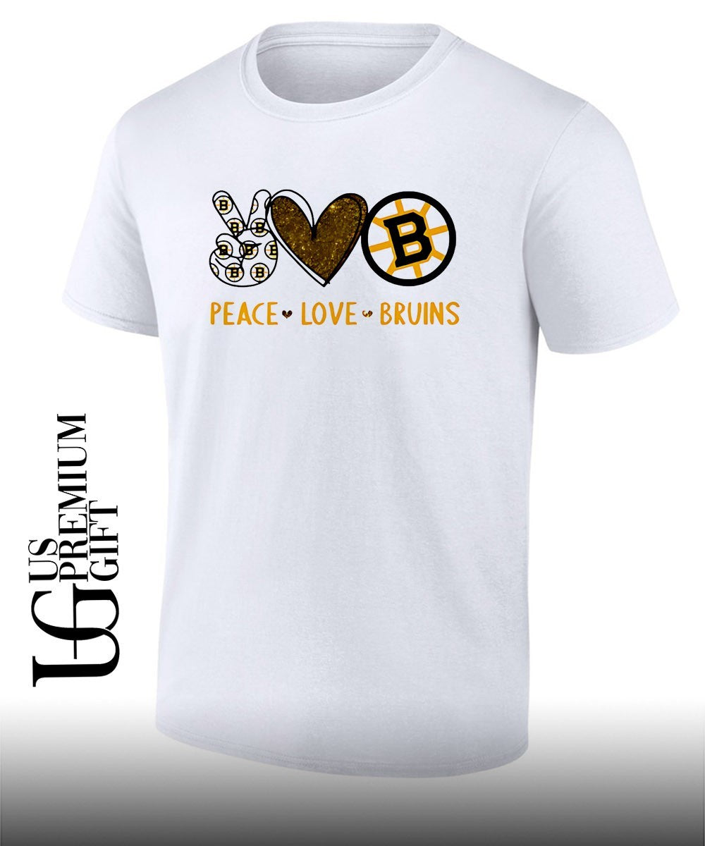 Peace Love Boston Bruins NHL shirt Unisex T-shirt, Sweatshirt, Hoodie, Long Sleeve Tee - T-Shirt, Sweatshirt, Hoodie