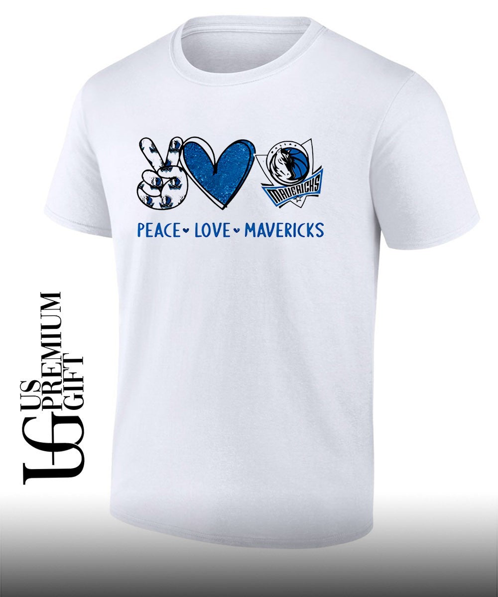 Peace Love Dallas Mavericks NBA shirt Unisex T-shirt, Sweatshirt, Hoodie, Long Sleeve Tee - T-Shirt, Sweatshirt, Hoodie