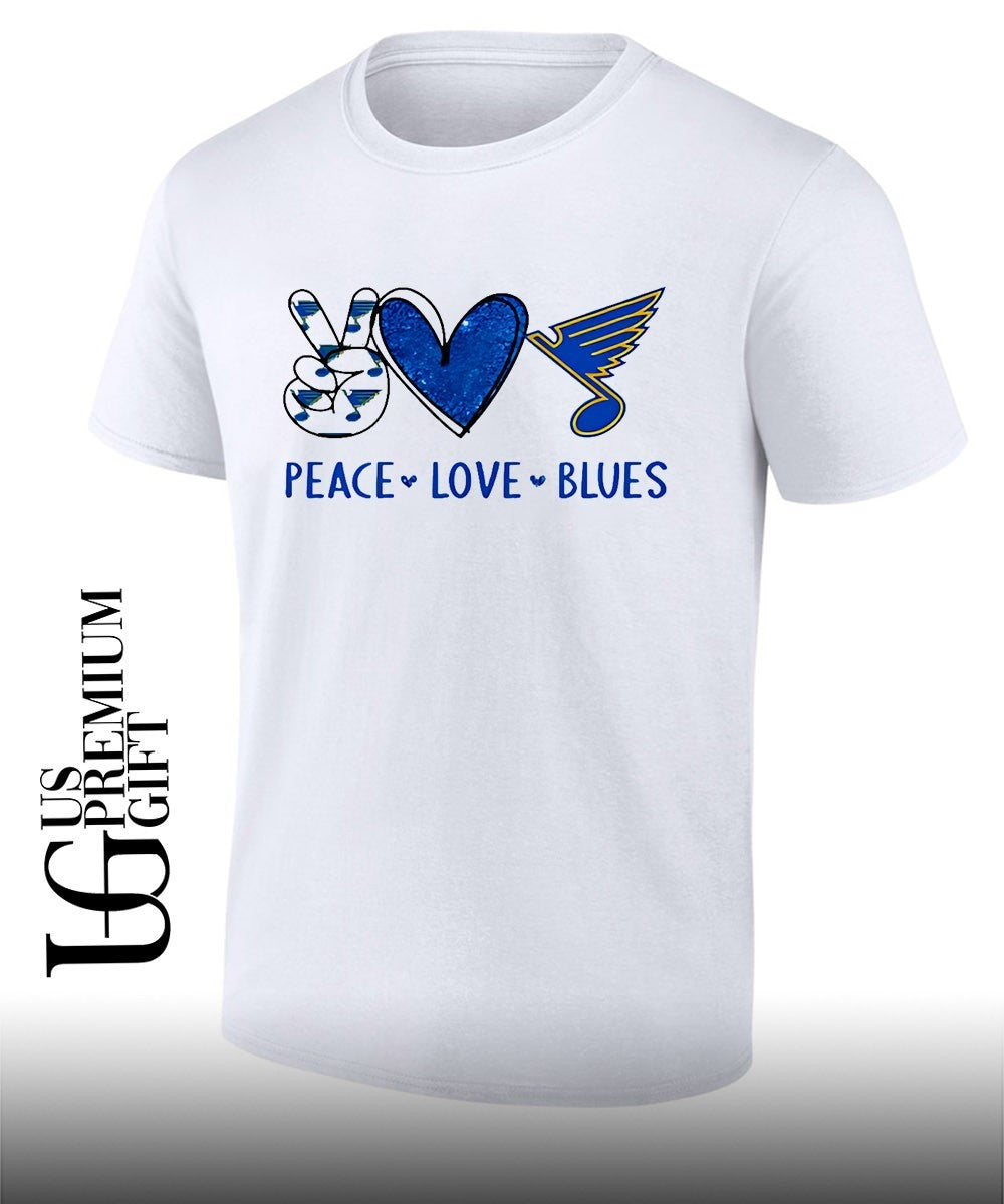 Peace Love St. Louis Blues NHL shirt Unisex T-shirt, Sweatshirt, Hoodie, Long Sleeve Tee - T-Shirt, Sweatshirt, Hoodie