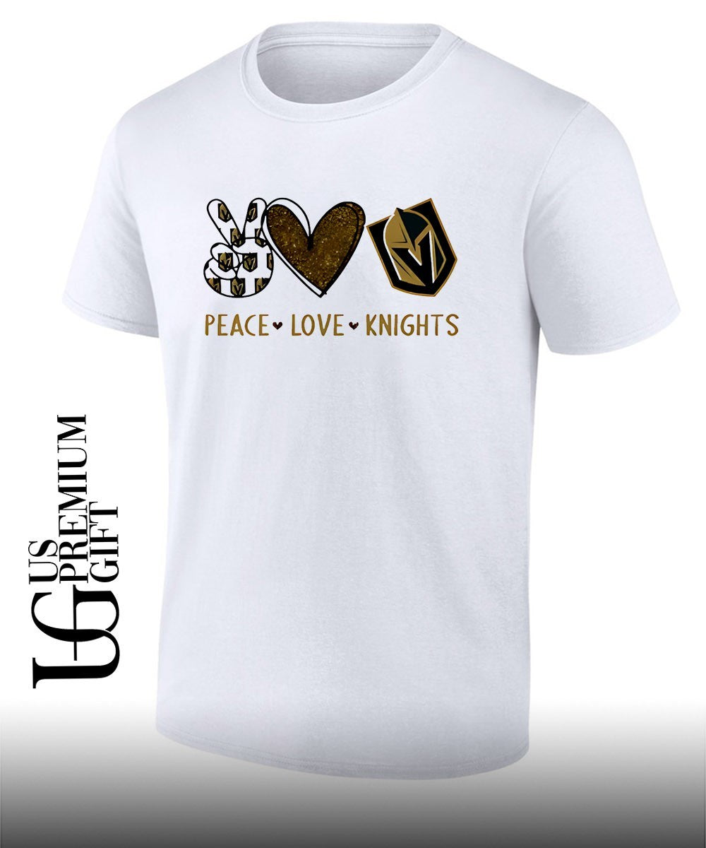 Peace Love Vegas Golden Knights NHL shirt Unisex T-shirt, Sweatshirt, Hoodie, Long Sleeve Tee - T-Shirt, Sweatshirt, Hoodie
