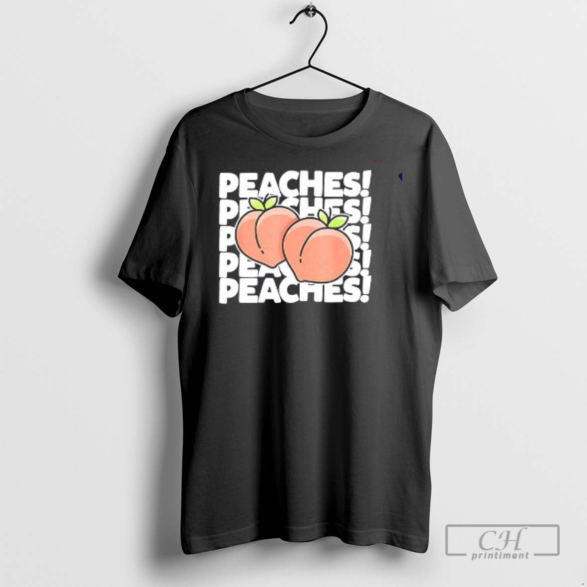 Peaches Fruit Repeated Text T Shirts Unisex T-shirt, Sweatshirt, Hoodie, Long Sleeve Tee - T-Shirt, Sweatshirt, Hoodie