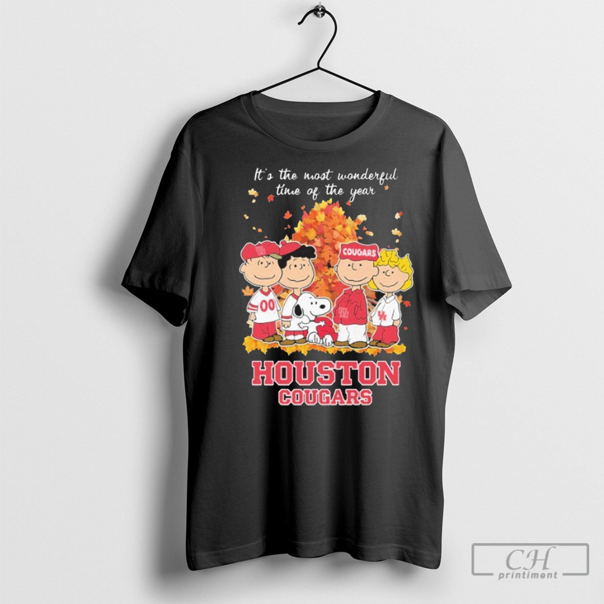 Peanuts Houston Cougars Its The Most Wonderful Time Of The Year Shirt Tee Unisex T-shirt, Sweatshirt, Hoodie, Long Sleeve Tee - T-Shirt, Sweatshirt, Hoodie