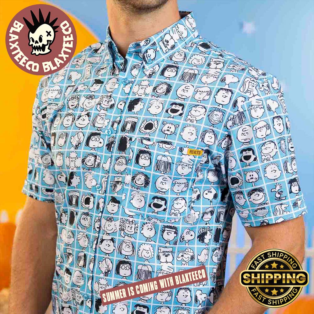 Peanuts RSVLTS The Peanut Gallery Button Short Sleeve Hawaiian Shirt Unisex T-shirt, Sweatshirt, Hoodie, Long Sleeve Tee - T-Shirt, Sweatshirt, Hoodie