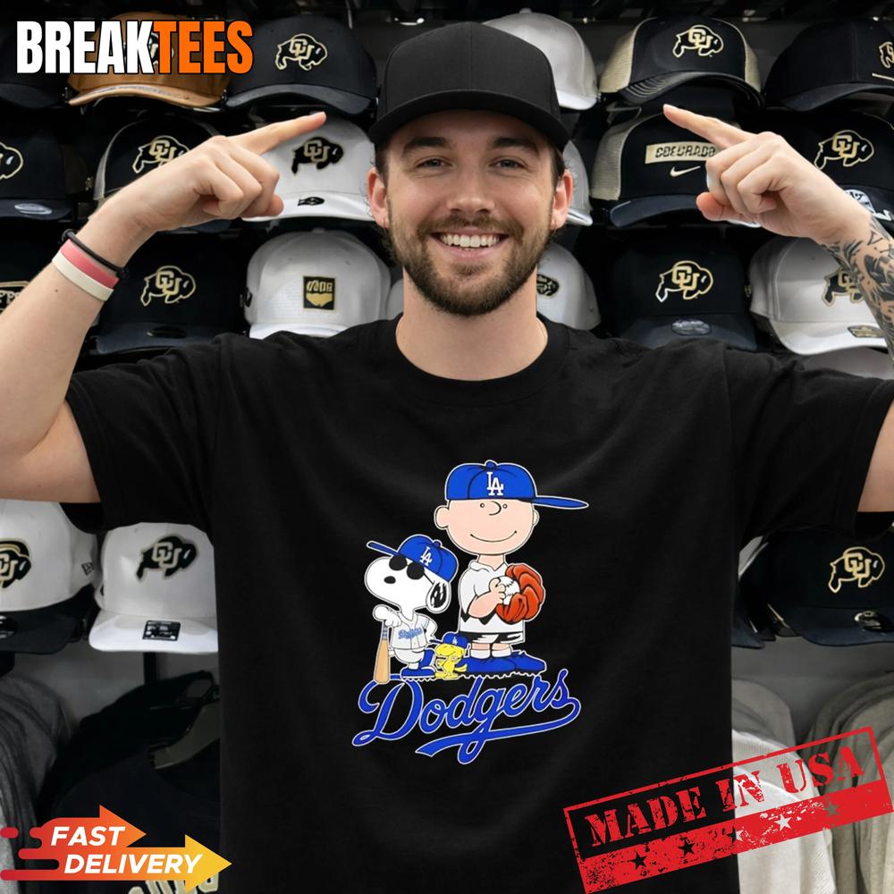Peanuts characters x Los Angeles Dodgers MLB 2026 cartoon Shirt Unisex T-shirt, Sweatshirt, Hoodie, Long Sleeve Tee - T-Shirt, Sweatshirt, Hoodie