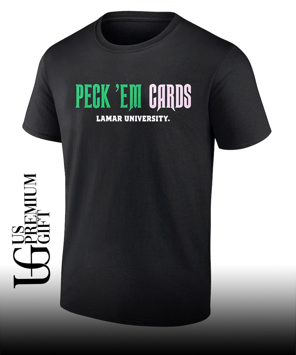 Peck em Cards Lamar University shirt Unisex T-shirt, Sweatshirt, Hoodie, Long Sleeve Tee - T-Shirt, Sweatshirt, Hoodie