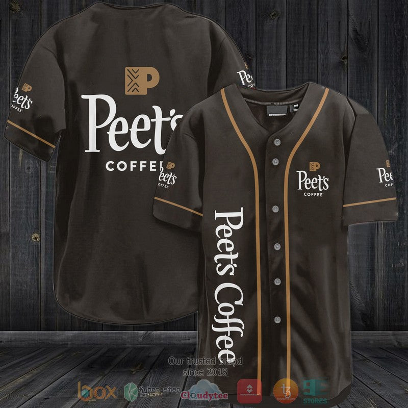 Peet's Coffee brown Baseball shirt baseball jersey product view 1