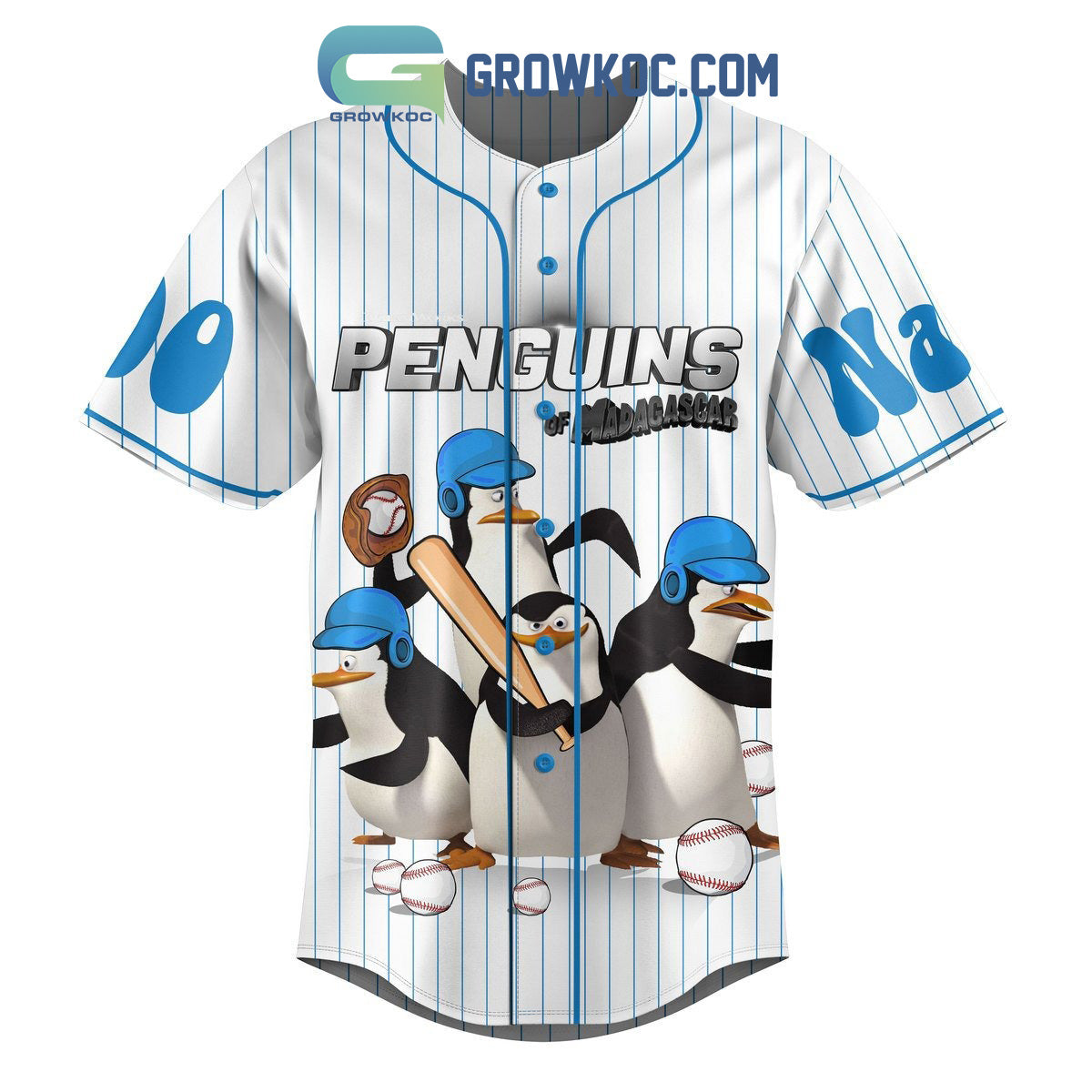 Penguins Of Madagascar Personalized Baseball Jersey baseball jersey product view 2