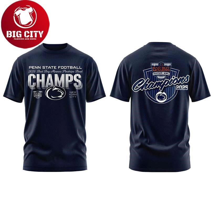 Penn State 2025 Pinstripe Bowl Champions Two Sided Shirt Unisex T-shirt, Sweatshirt, Hoodie, Long Sleeve Tee - T-Shirt, Sweatshirt, Hoodie