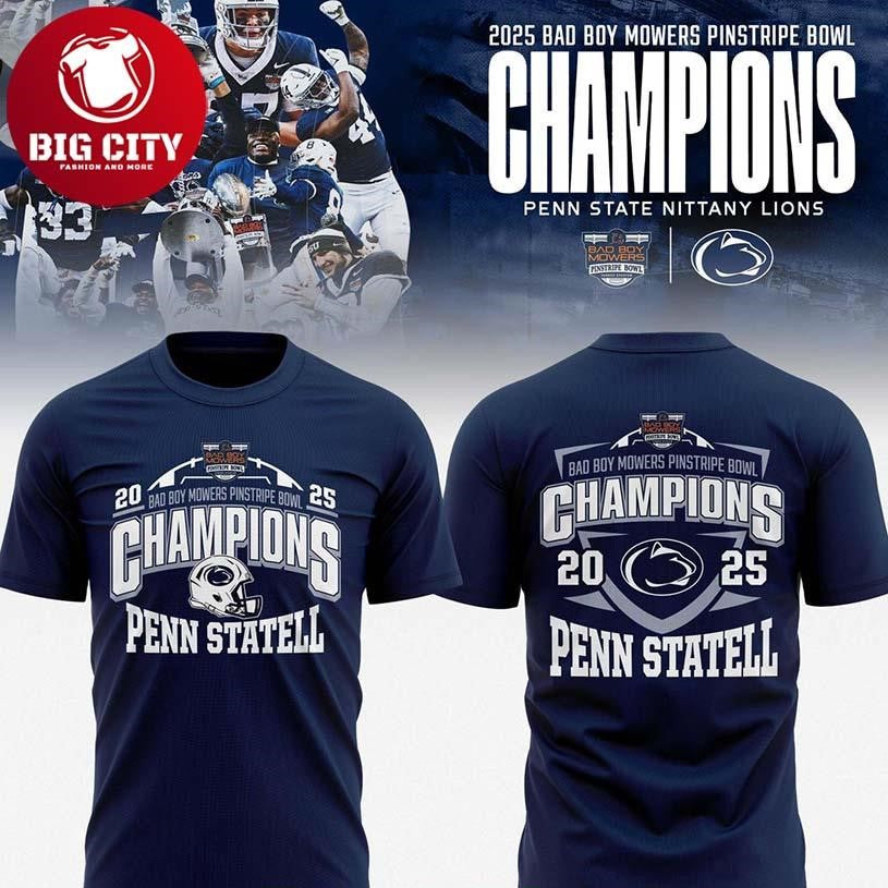 Penn State Nittany Lions 2025 Bad Boy Mowers Pinstripe Bowl Champs Hoodie Two Sided Shirt Unisex T-shirt, Sweatshirt, Hoodie, Long Sleeve Tee - T-Shirt, Sweatshirt, Hoodie