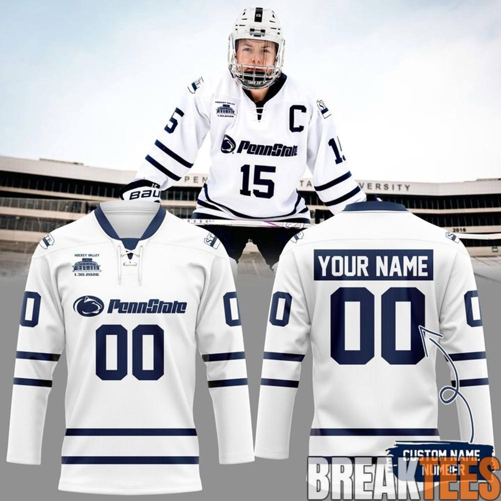Penn State Nittany Lions 2026 Beaver Stadium Game Hockey Jersey – White hockey jersey product view 1