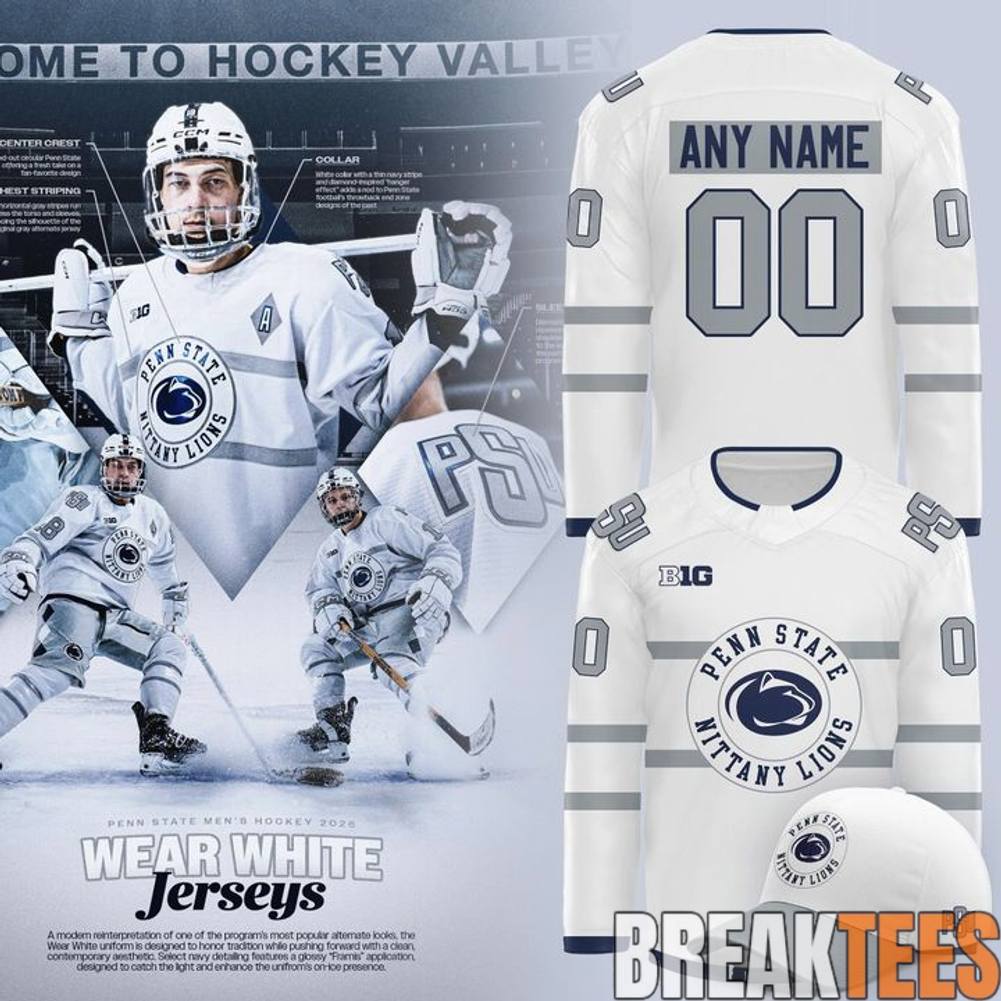 Penn State Nittany Lions 2026 Wear White Hockey Jersey Unisex T-shirt, Sweatshirt, Hoodie, Long Sleeve Tee - T-Shirt, Sweatshirt, Hoodie
