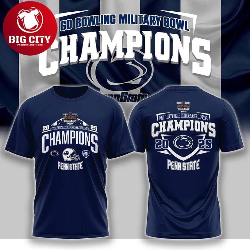 Penn State Nittany Lions Football 2025 Pinstripe Bowl Champions Two Sided Shirt Unisex T-shirt, Sweatshirt, Hoodie, Long Sleeve Tee - T-Shirt, Sweatshirt, Hoodie