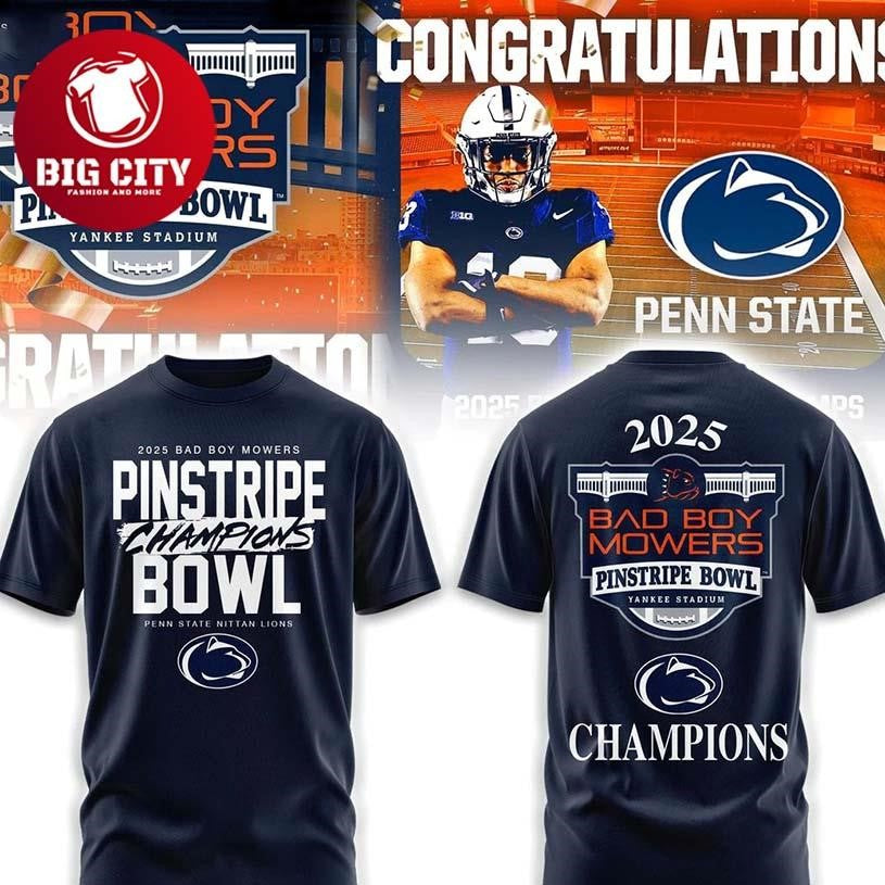 Penn State Nittany Lions Pinstripe Bowl Champions Two Sided Shirt Unisex T-shirt, Sweatshirt, Hoodie, Long Sleeve Tee - T-Shirt, Sweatshirt, Hoodie
