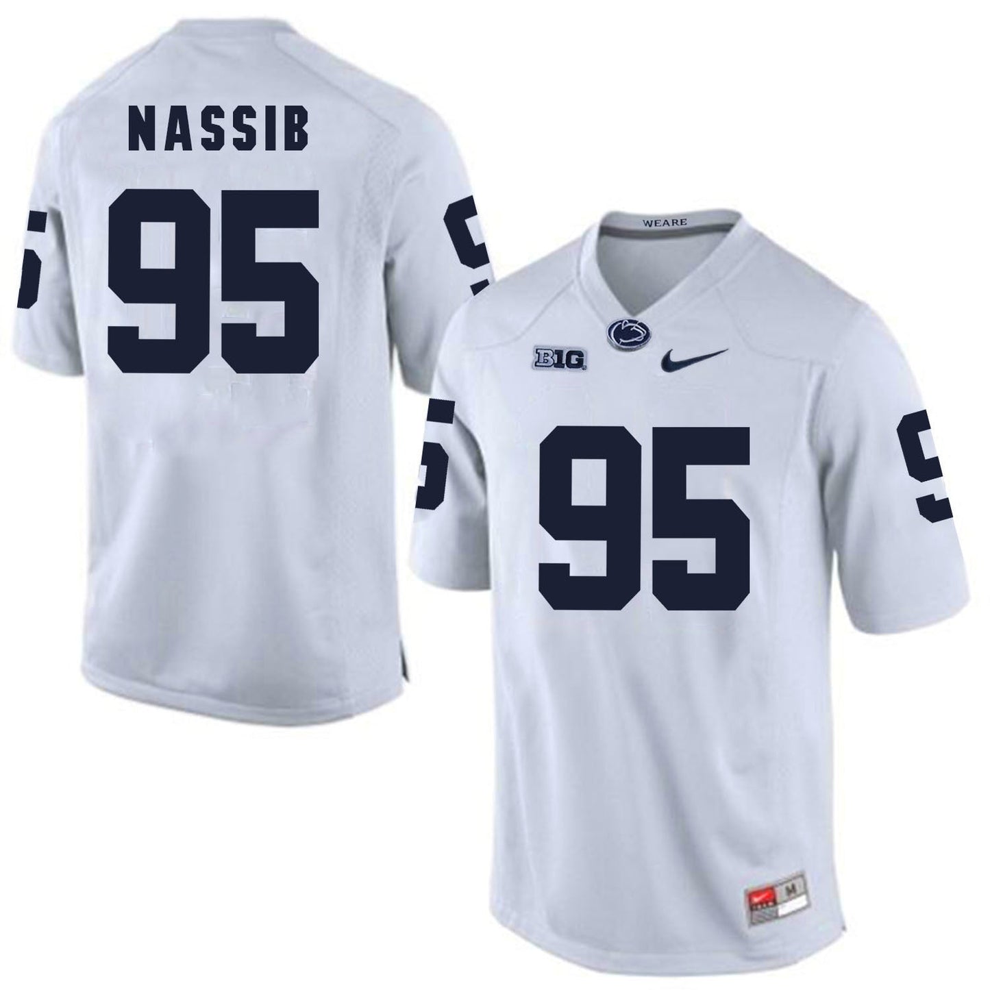 Penn State Carl Nassib 95 White College Football Jersey football jersey product view 1