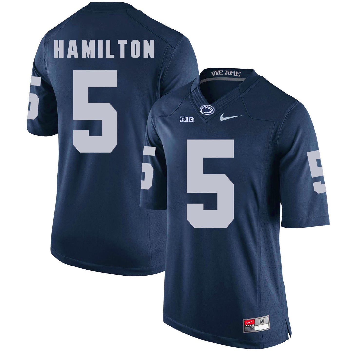 Penn State DaeSean Hamilton 5 Navy College Football Jersey football jersey product view 1