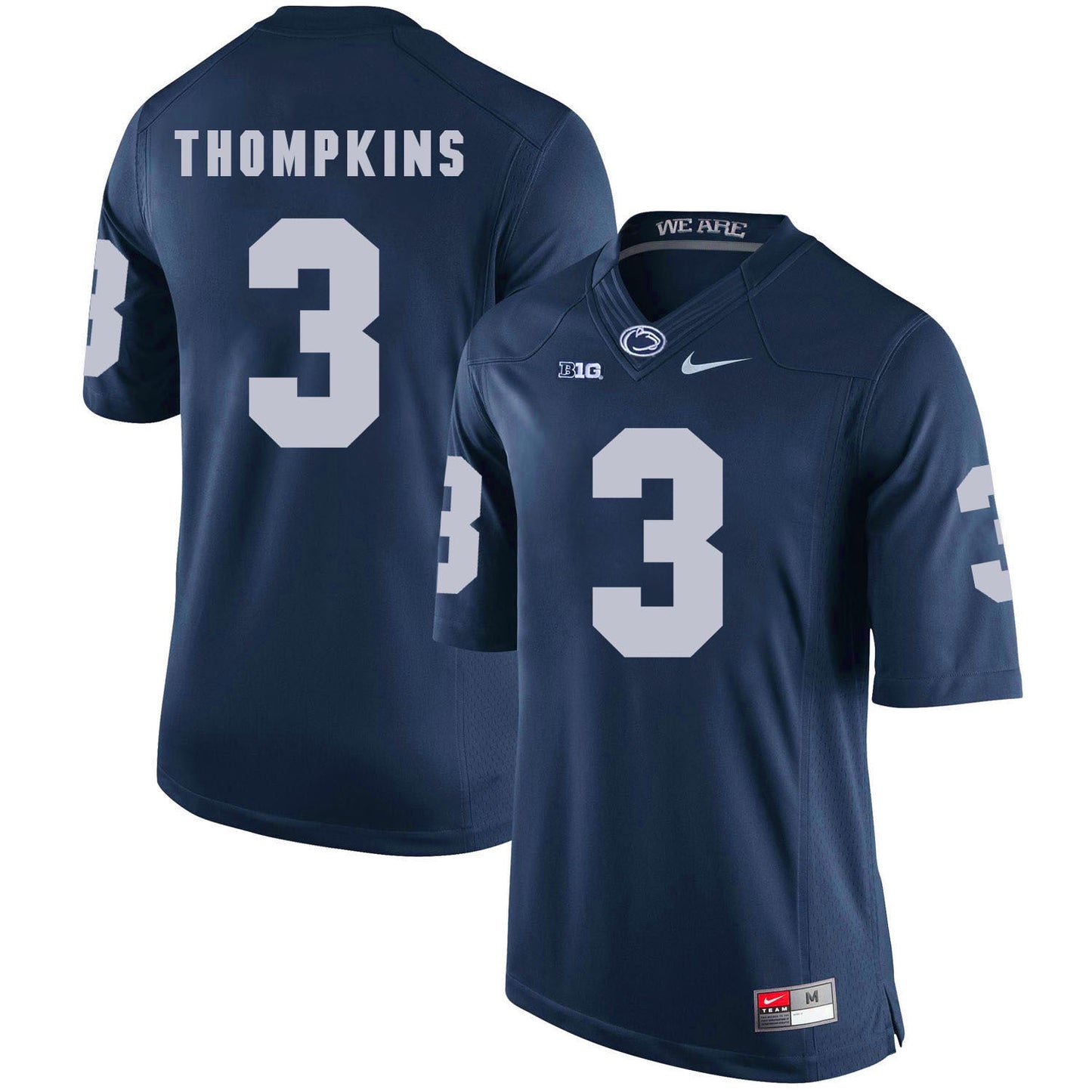 Penn State DeAndre Thompkins 3 Navy College Football Jersey football jersey product view 1
