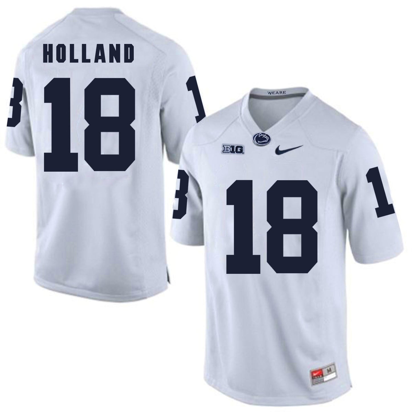 Penn State Jonathan Holland 18 White College Football Jersey football jersey product view 1