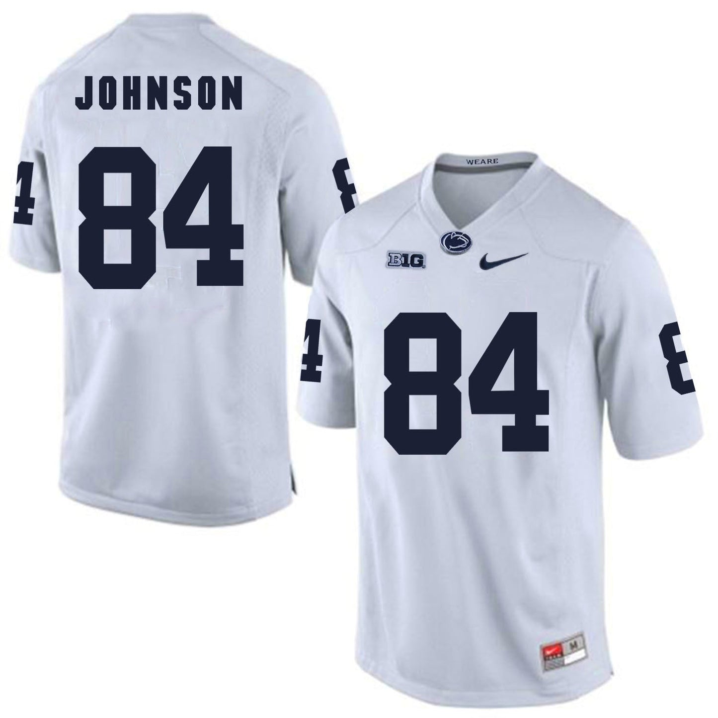 Penn State Juwan Johnson 84 White College Football Jersey football jersey product view 1