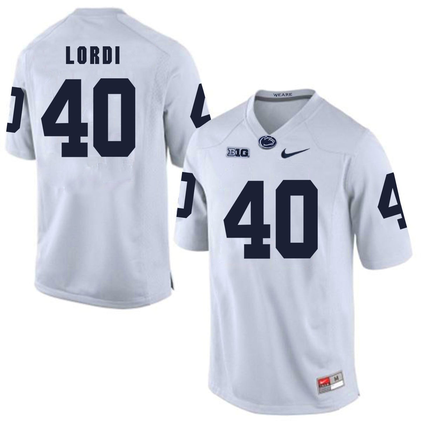 Penn State LORDI 40 White College Football Jersey football jersey product view 1