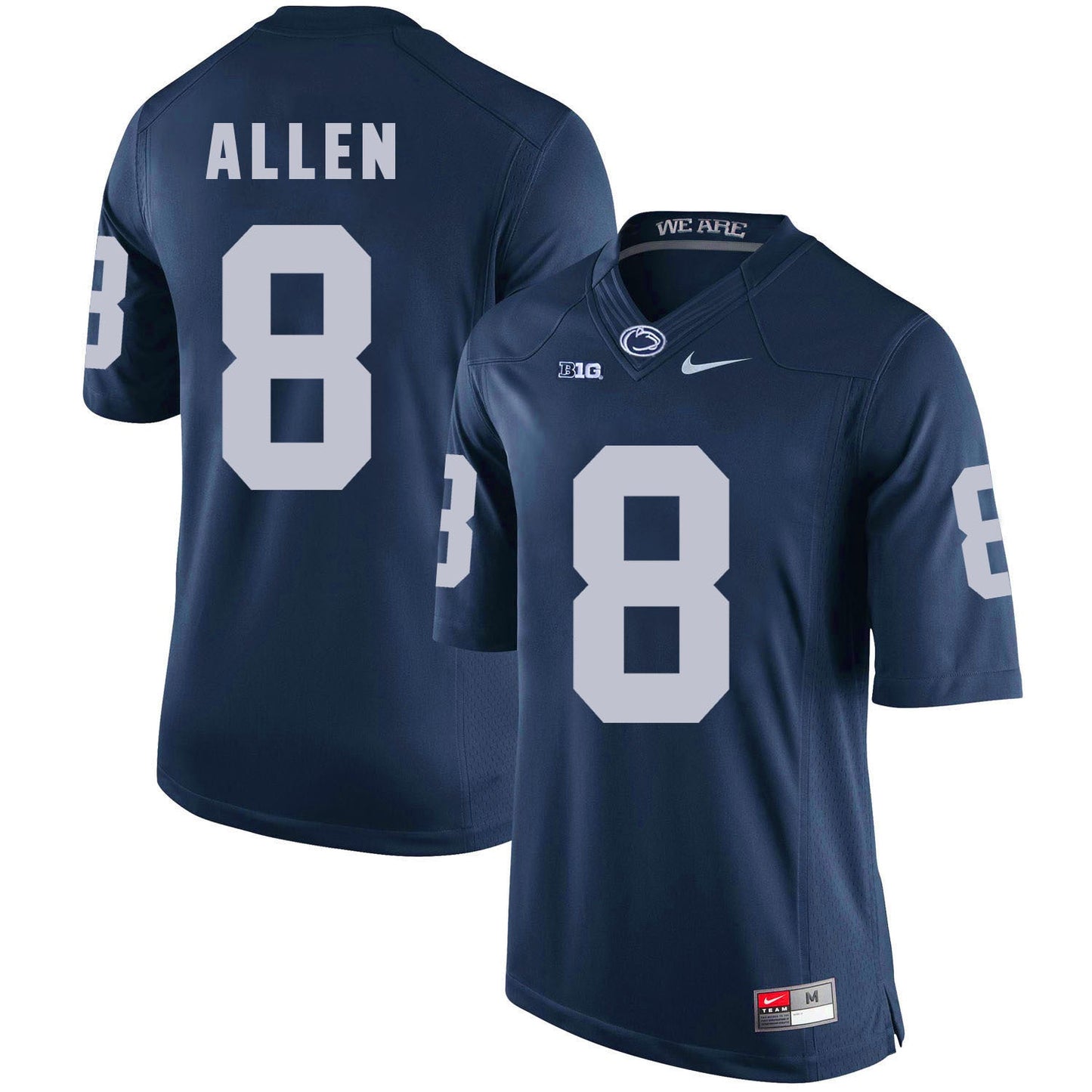 Penn State Mark Allen 8 Navy College Football Jersey football jersey product view 1