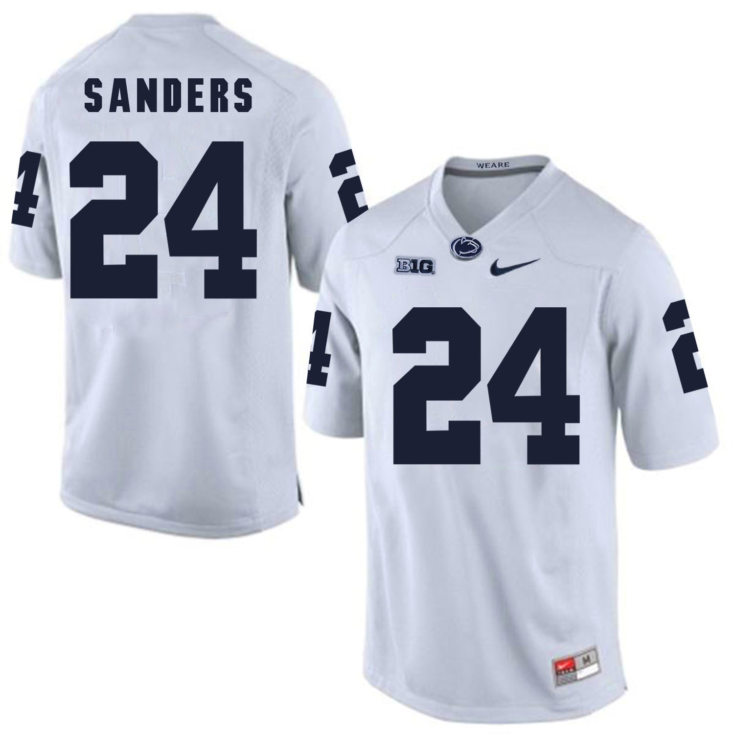 Penn State Miles Sanders 24 White College Football Jersey football jersey product view 1