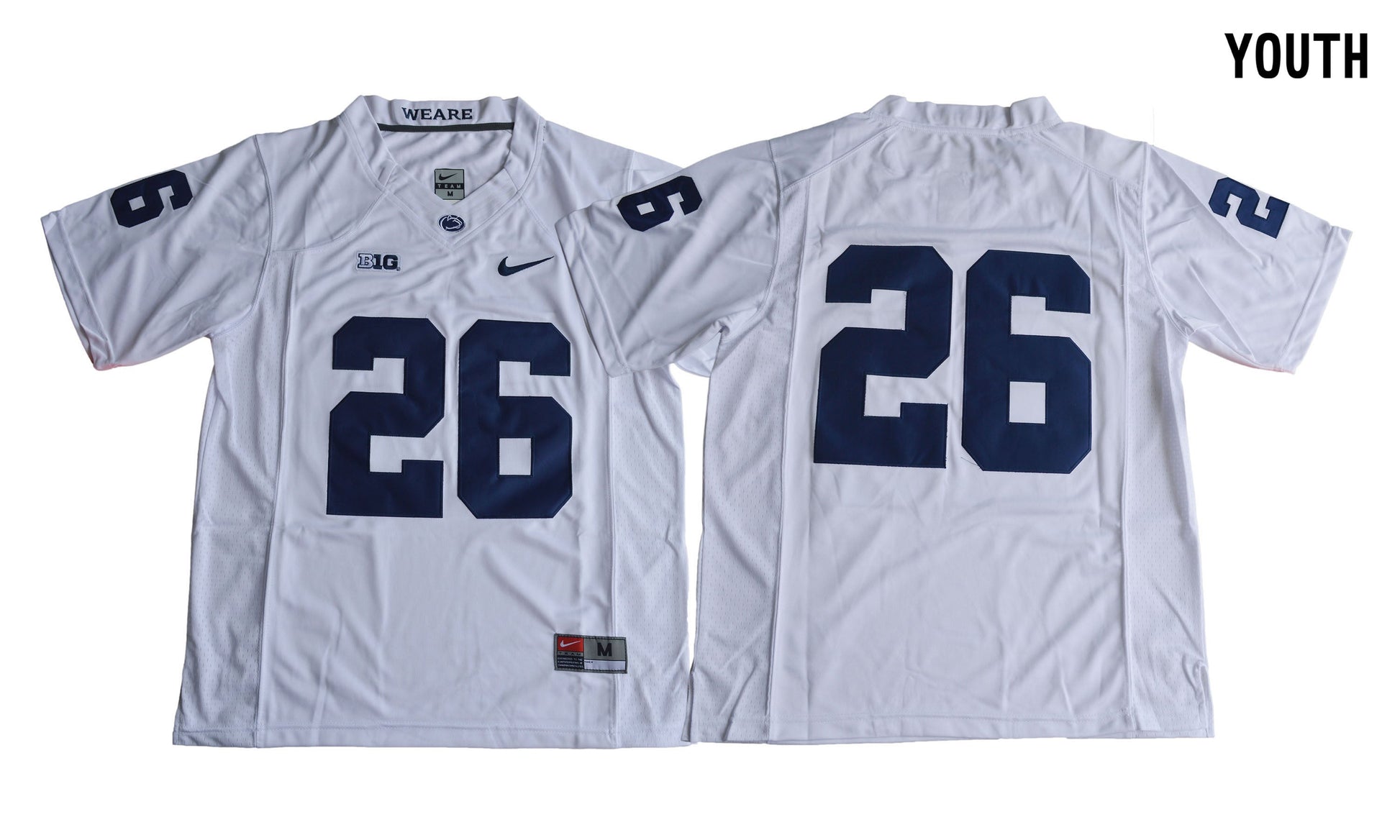 Penn State Nittany Lions Youth 26 White College Football Jersey football jersey product view 1