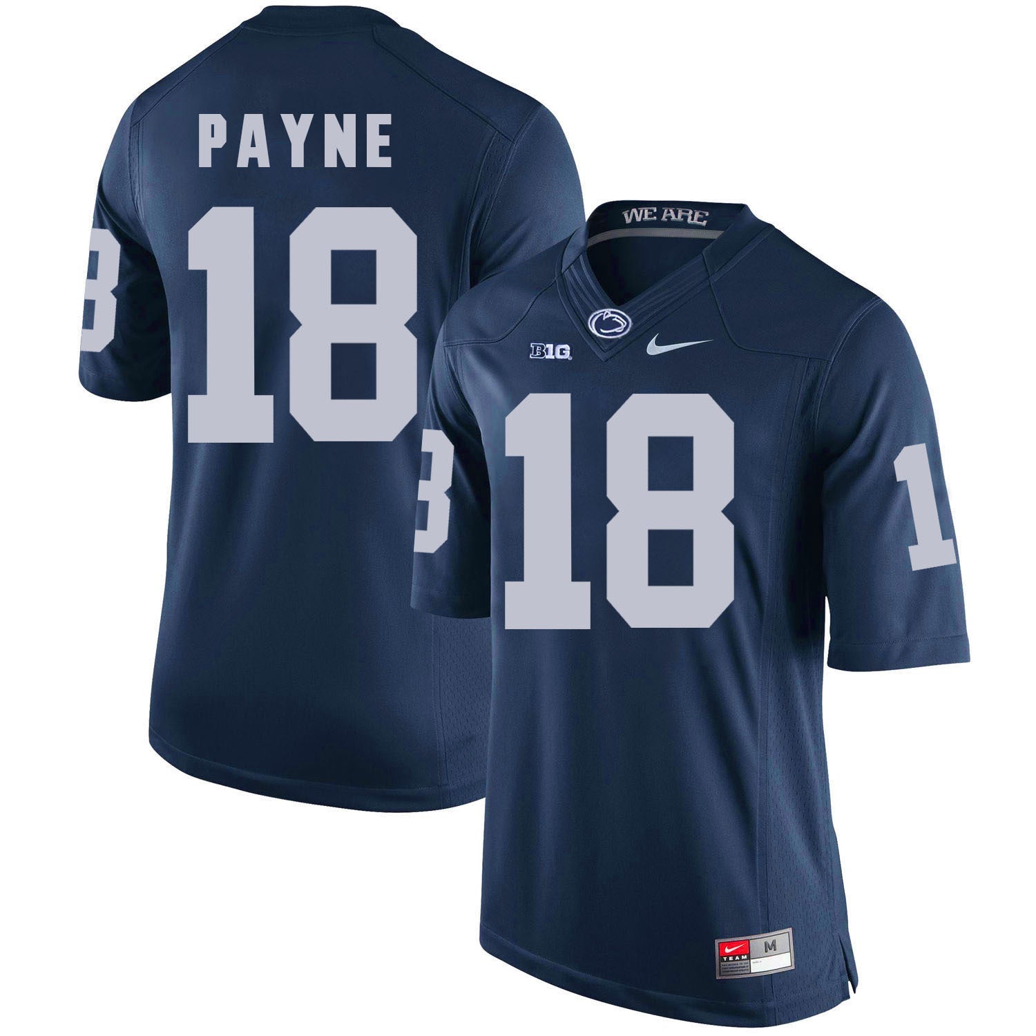Penn State PAYNE 18 Navy College Football Jersey football jersey product view 1