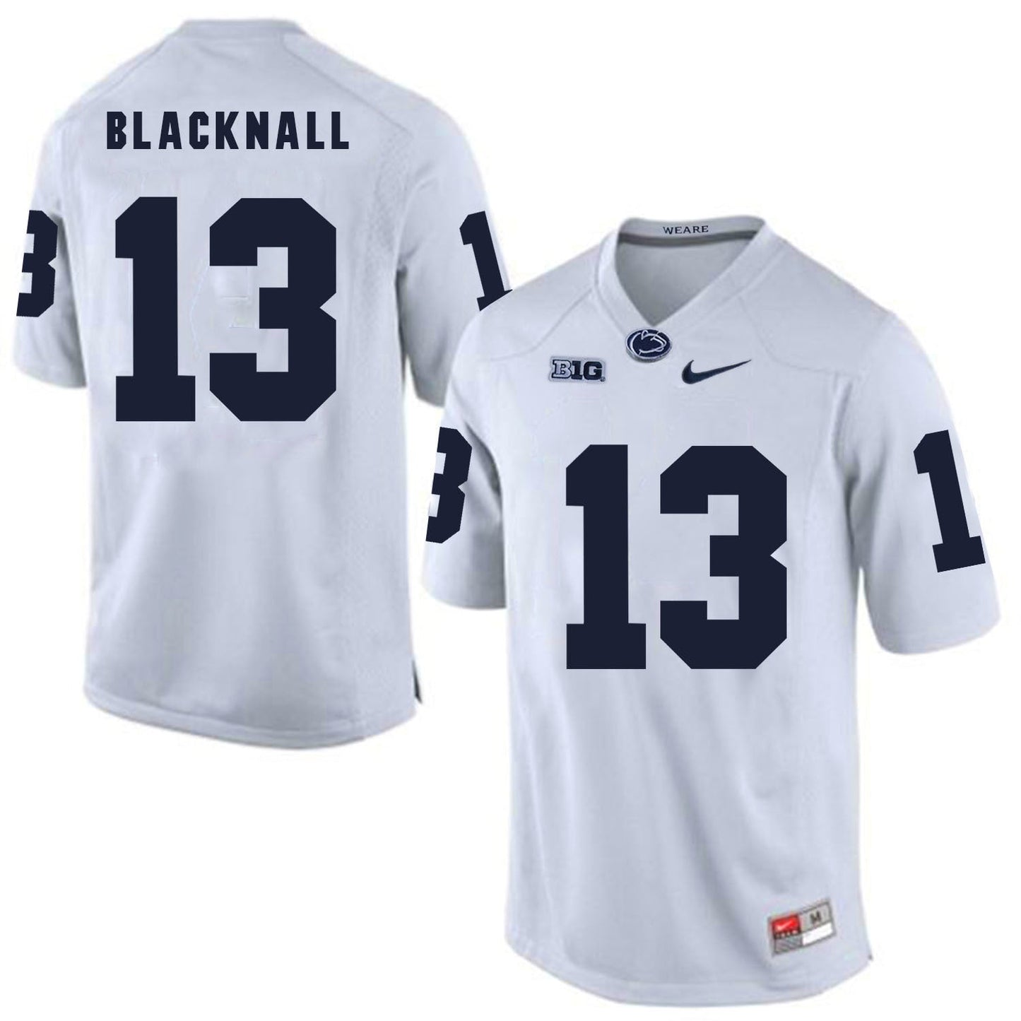 Penn State Saeed Blacknall 13 White College Football Jersey football jersey product view 1