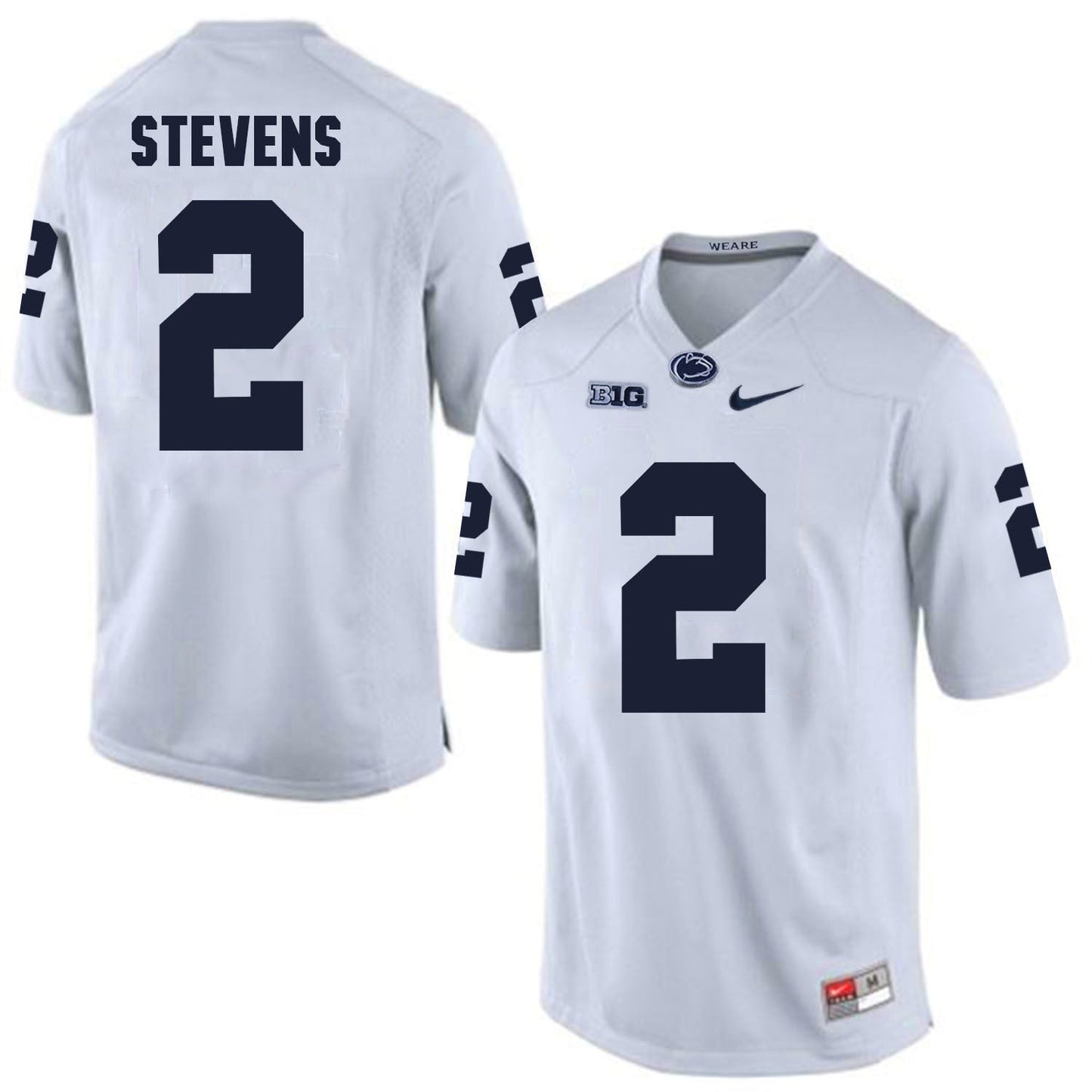 Penn State Tommy Stevens 2 White College Football Jersey football jersey product view 1