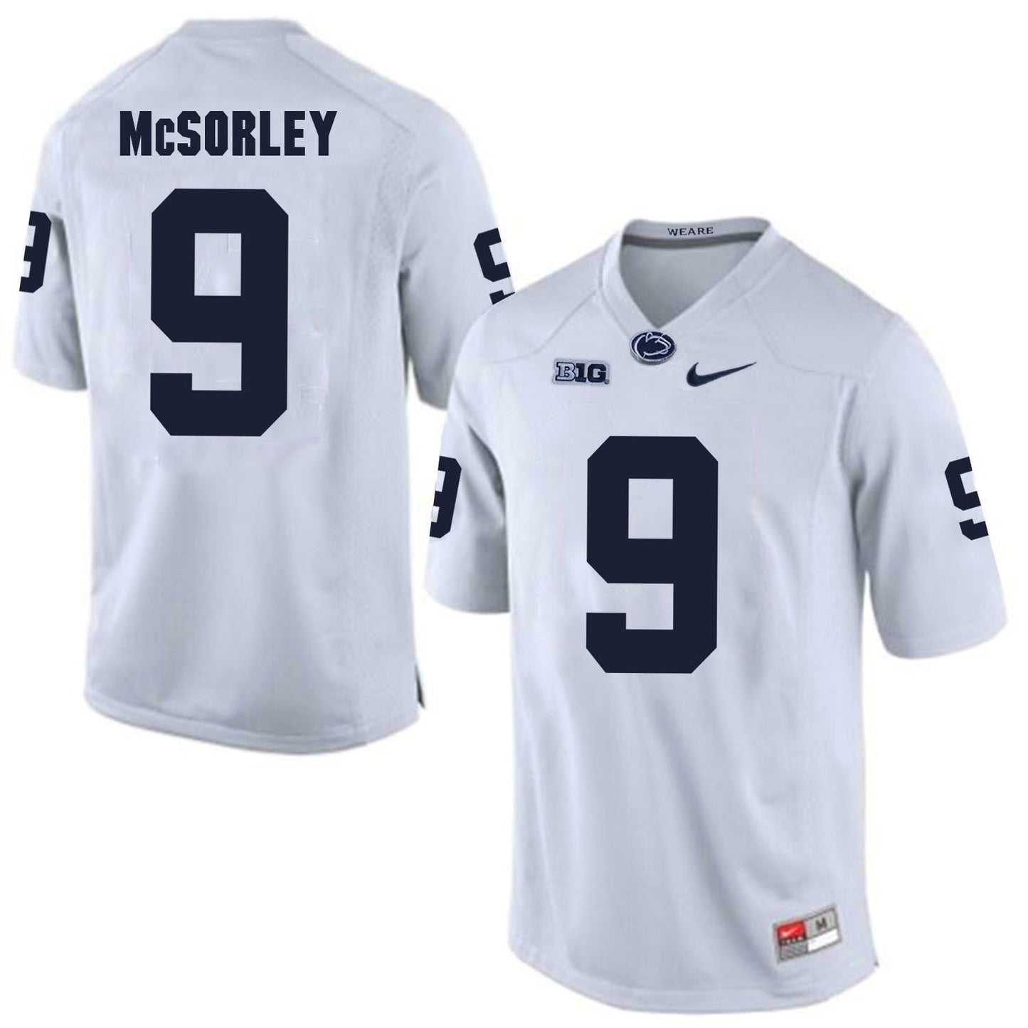 Penn State Trace McSorley 9 White College Football Jersey football jersey product view 1