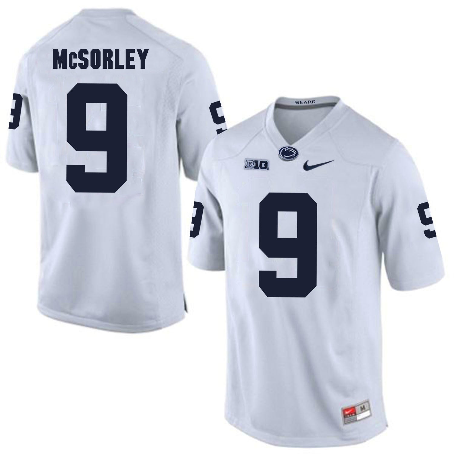 Penn State Trace McSorley 9 White College Football Jersey football jersey product view 1