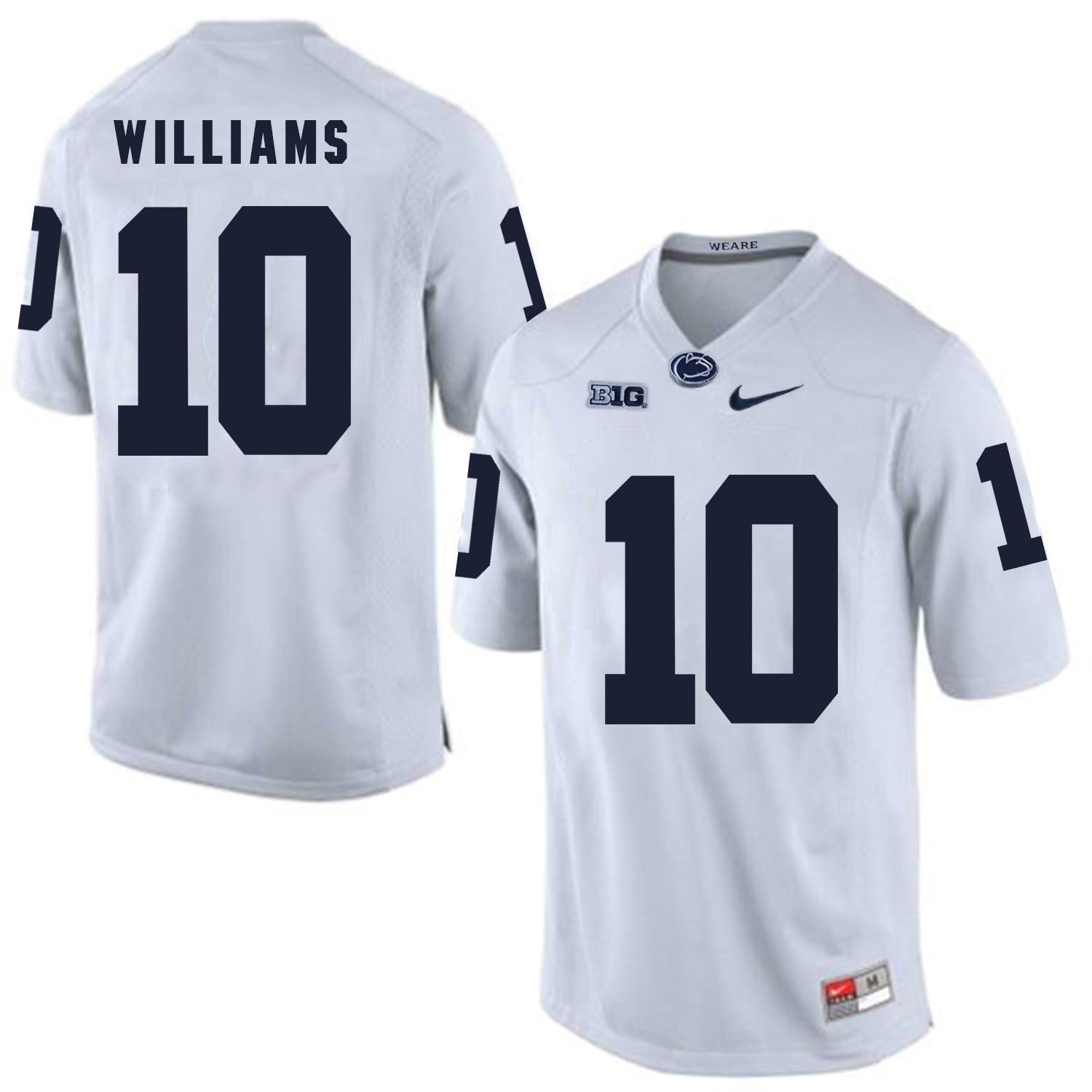 Penn State Trevor Williams 10 White College Football Jersey football jersey product view 1