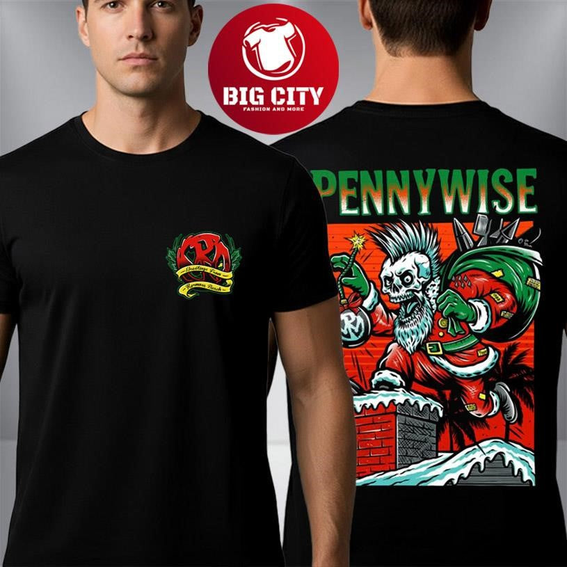 Pennywise Christmas Greetings From Hermosa Beach Two Sided Shirt Unisex T-shirt, Sweatshirt, Hoodie, Long Sleeve Tee - T-Shirt, Sweatshirt, Hoodie
