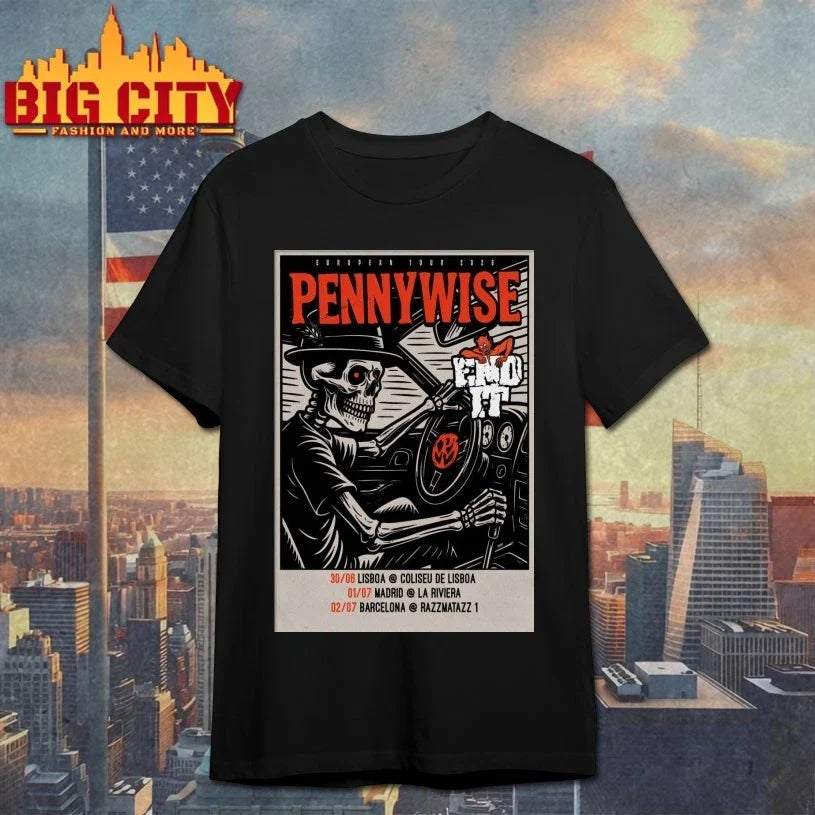 Pennywise European Tour 2026 Poster shirt Unisex T-shirt, Sweatshirt, Hoodie, Long Sleeve Tee - T-Shirt, Sweatshirt, Hoodie