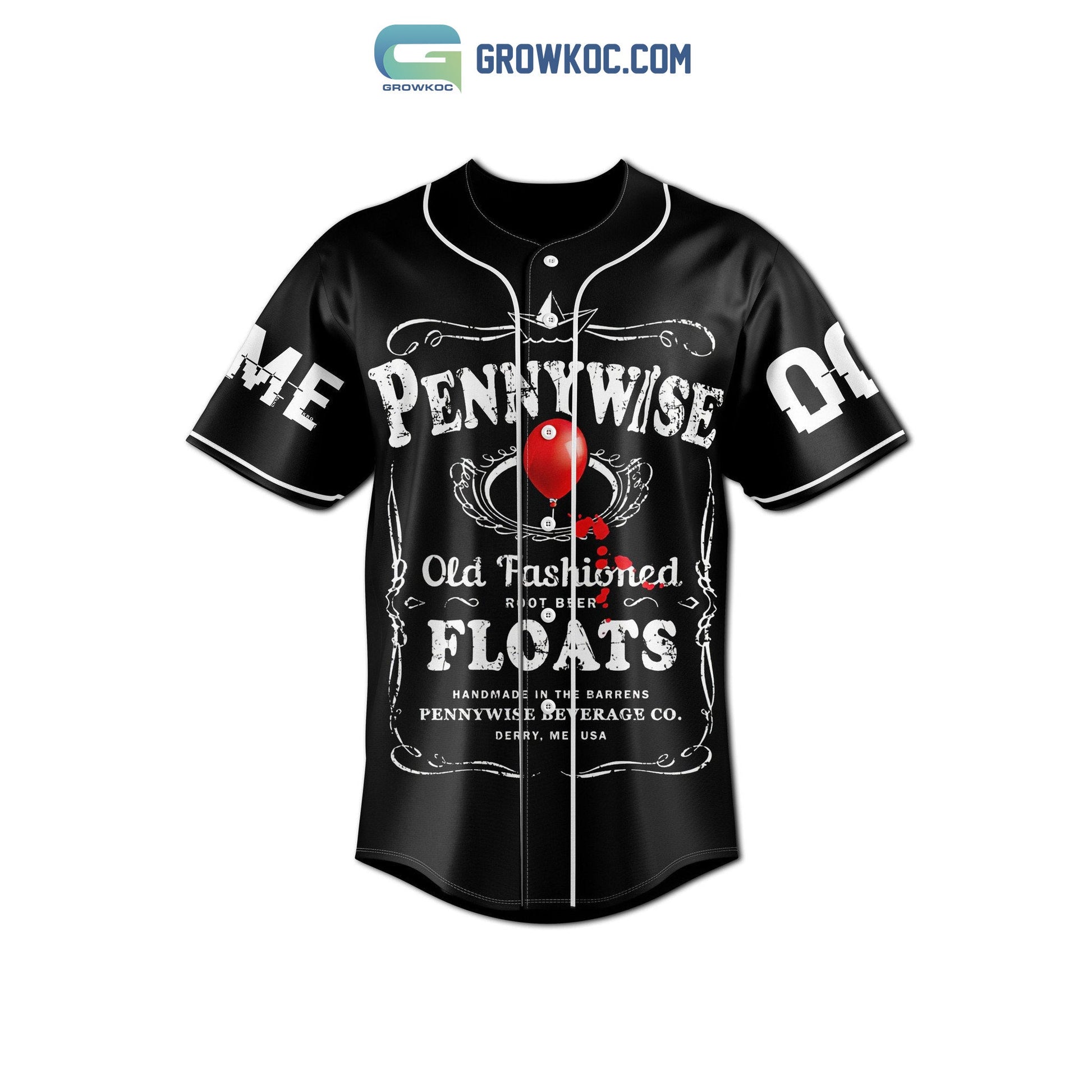 Pennywise You Want Float Too Personalized Baseball Jersey baseball jersey product view 2