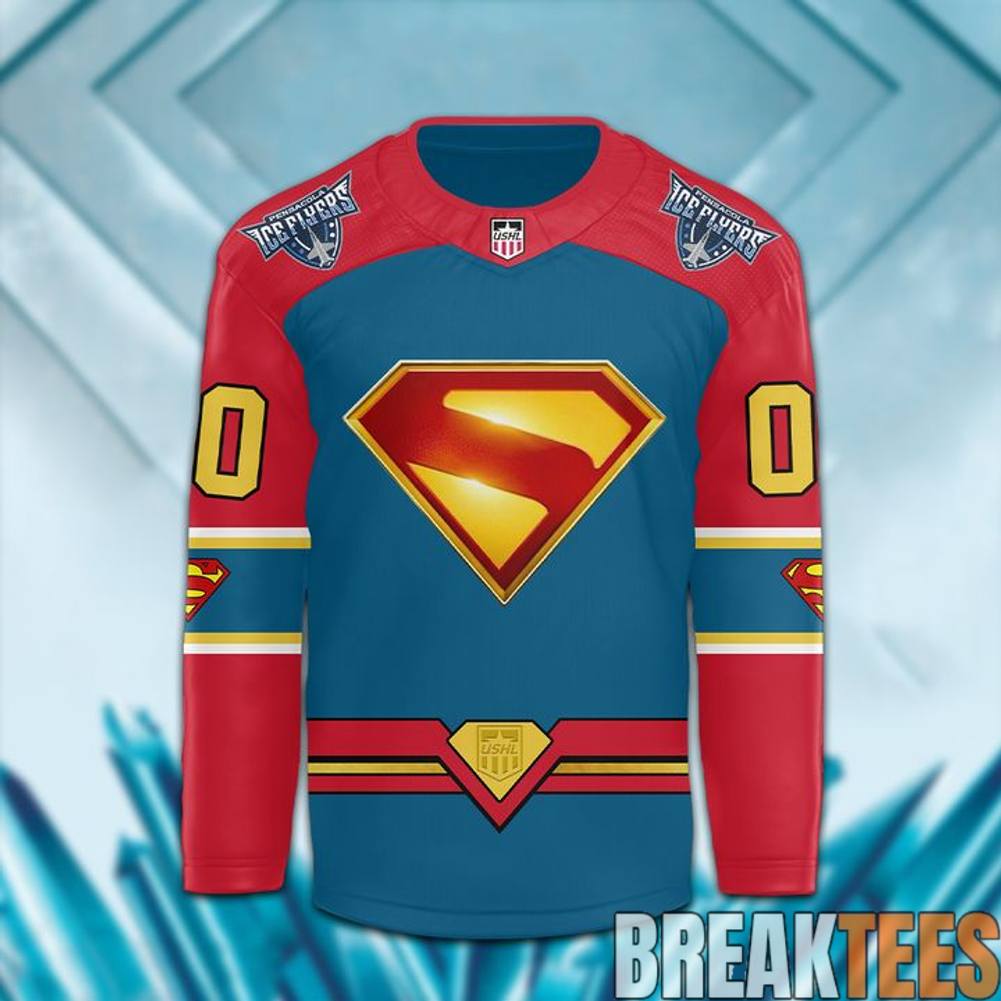 Pensacola Ice Flyers x Super Hero Night Hockey Jersey hockey jersey product view 2